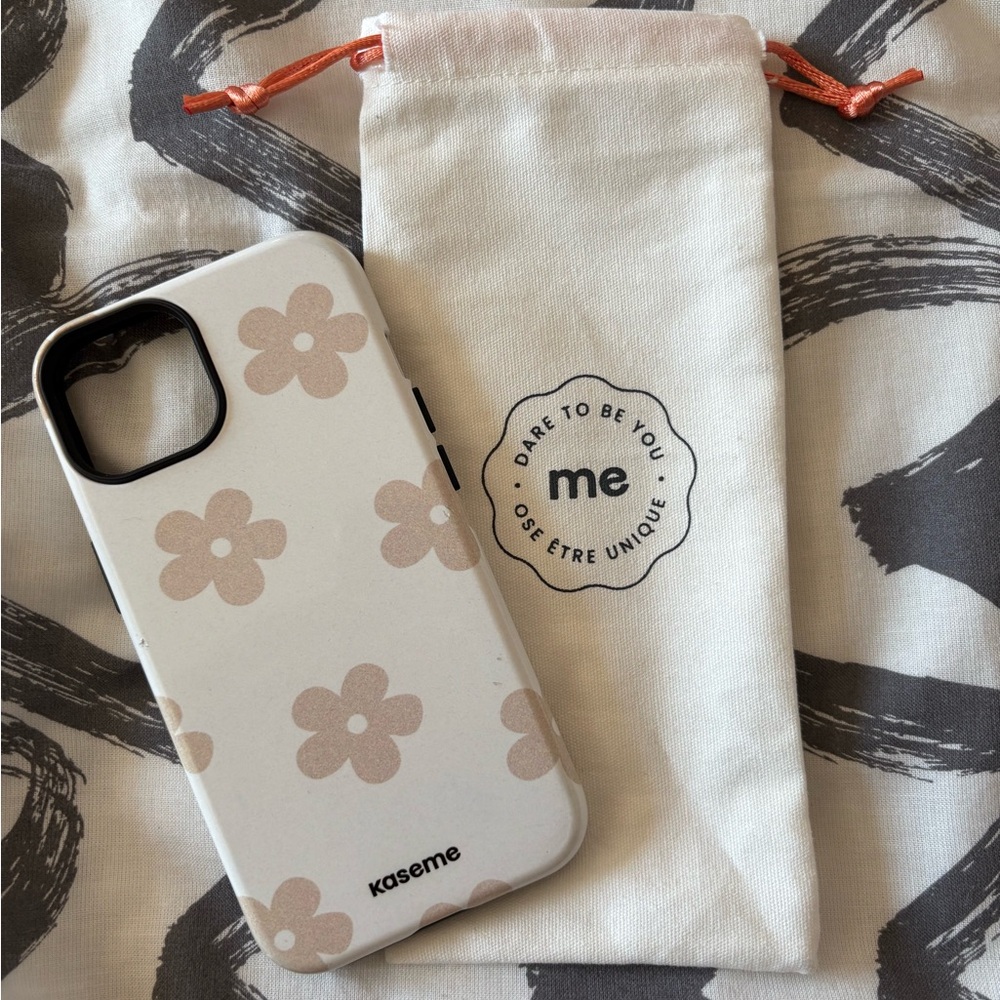 White Floral iPhone Case with Minimalist Design